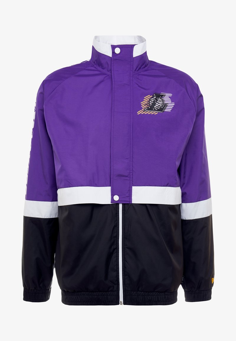 New Era Nba Colour Block Track Jacket Los Angeles Lakers Club Wear True Purple Black Optic White Purple Zalando Co Uk