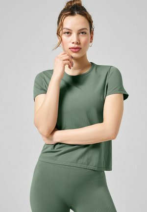 ESSENTIAL BLOCK SEAMLESS - T-paita - dusty green