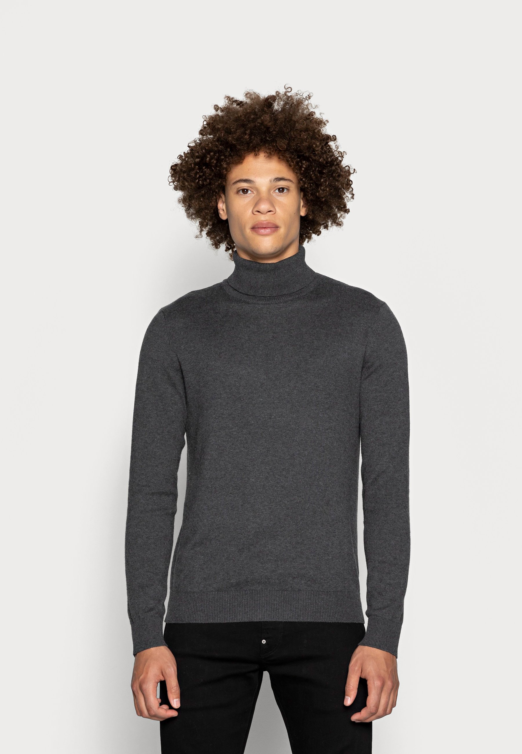 dark grey roll neck