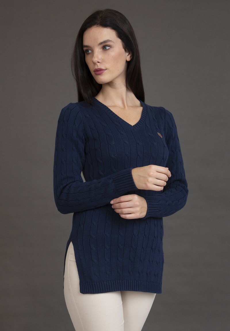 Damen Strickjacken | Sir Raymond Tailor Strickpullover navy/blau - CV10081 Damen Strickjacken | Sir Raymond Tailor Strickpullover navy/blau - CV10081