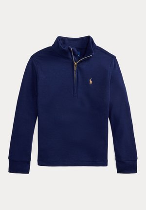 COTTON INTERLOCK QUARTER-ZIP PULLOVER - Topper langermet - refined navy