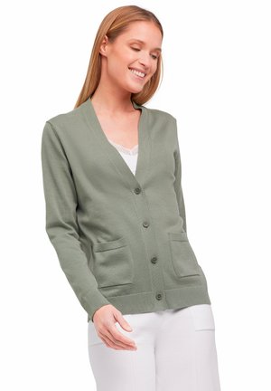 FALKE, Basic Cotton Cardigan - Vest - olive