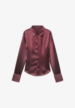 Calliope, CAMICIA TINTA UNITA - Button-down blouse - prugna