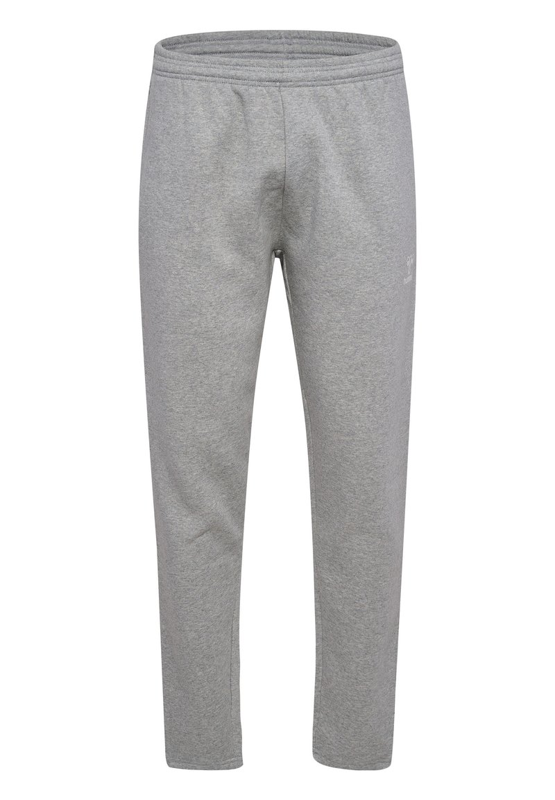 Hellgraue Sweatpants aus weichem, dehnbarem Material. Sie verfügen über einen elastischen Bund und eine schlanke Passform, mit dezentem Branding an der Seite.