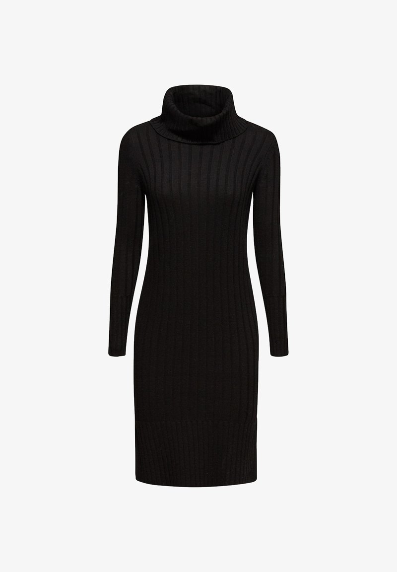 Esprit Mit Kaschmir Midi Kleid Mit Rollkragen Strickpullover Black Schwarz Zalando De