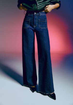 WITH POCKETS - Jeans Straight Leg - dark blue