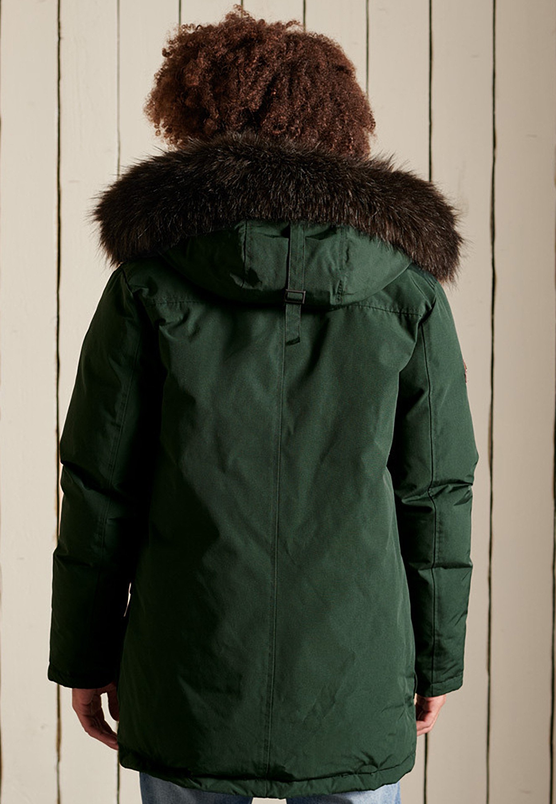 emerald green parka