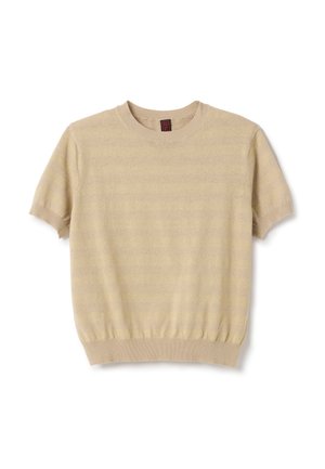 Stefanel TOP IN STRIPED LUREX. - Top - sand