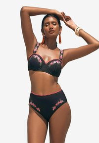 TUMMY CONTROL HIGH WAISTED - Spodný diel bikín - black embroidered