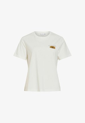 VILA, Short-Sleeved VISYBILLA Round neck - Trükipildiga T-särk - snow white