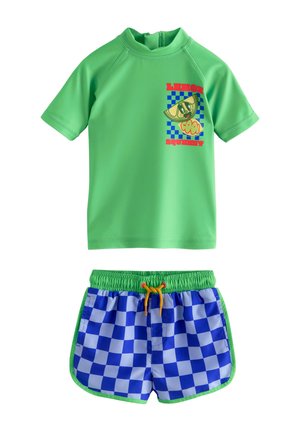 REGULAR FIT - SET - Shorts - green blue check