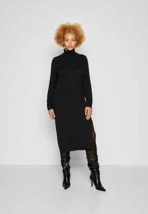 TURTLE SLIT MIDI - Jumper dress - black