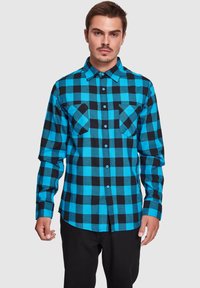 Urban Classics CHECKED - Ing - black/turquoise