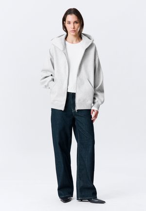 Weekday OVERSIZED HEAVYWEIGHT ZIP HOODIE - Sweatjakke - grey melange