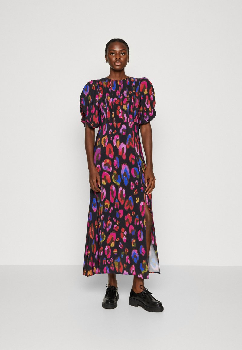 Farm Rio IRIDESCENT LEOPARDS SLIT DRESS - Maxikleid - black/mehrfarbig ...