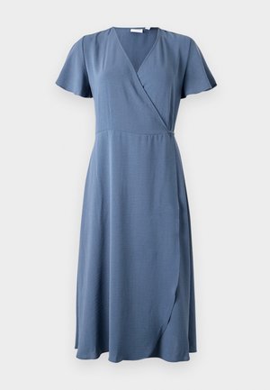 VILA VILOVIE WRAP DRESS - Freizeitkleid - vintage indigo