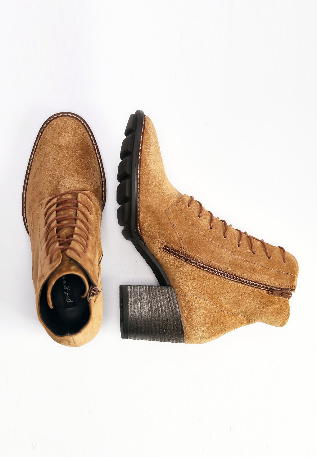 paul green ankle boots cognac
