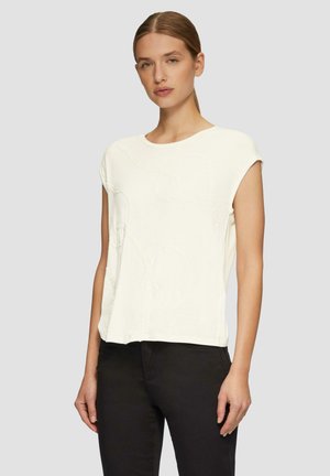 MIT PAILLETTEN - Print T-shirt - ecru