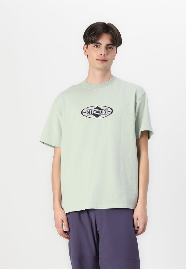 HERITAGE OVAL TEE UNISEX - Print T-shirt - mint haze