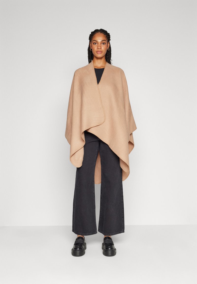 Vifjolira High Neck Poncho Medium Grey Melange