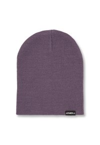 Berretto a maglia viola con design aderente, texture elastica e un piccolo etichetta nera con il nome del marchio "O'Neill" sul lato.