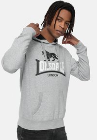 Lonsdale - Hoodie - marl grey black white Thumbnail Image 1