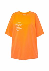 Studio Untold STATEMENT  RUNDHALS  HALBARM - T-Shirt print - tangerine