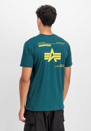 LABEL BACK - T-shirt imprimé - deep petrol