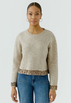Oui, PULLOVER - Trui - light beige melange