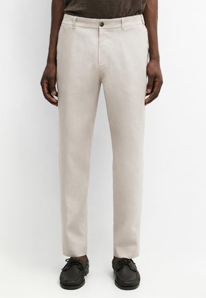 Massimo Dutti, TAPERED FIT LINEN PANTS - Bukser - beige