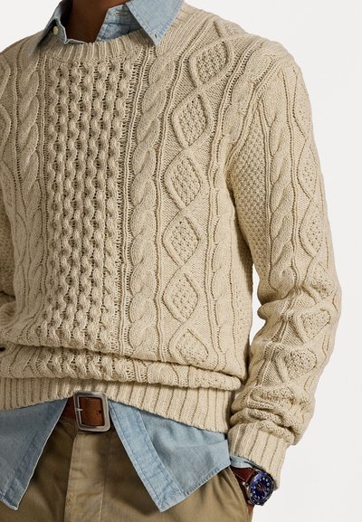 Polo Ralph Lauren THE ICONIC FISHERMAN'S JUMPER - Trui - oatmeal combo