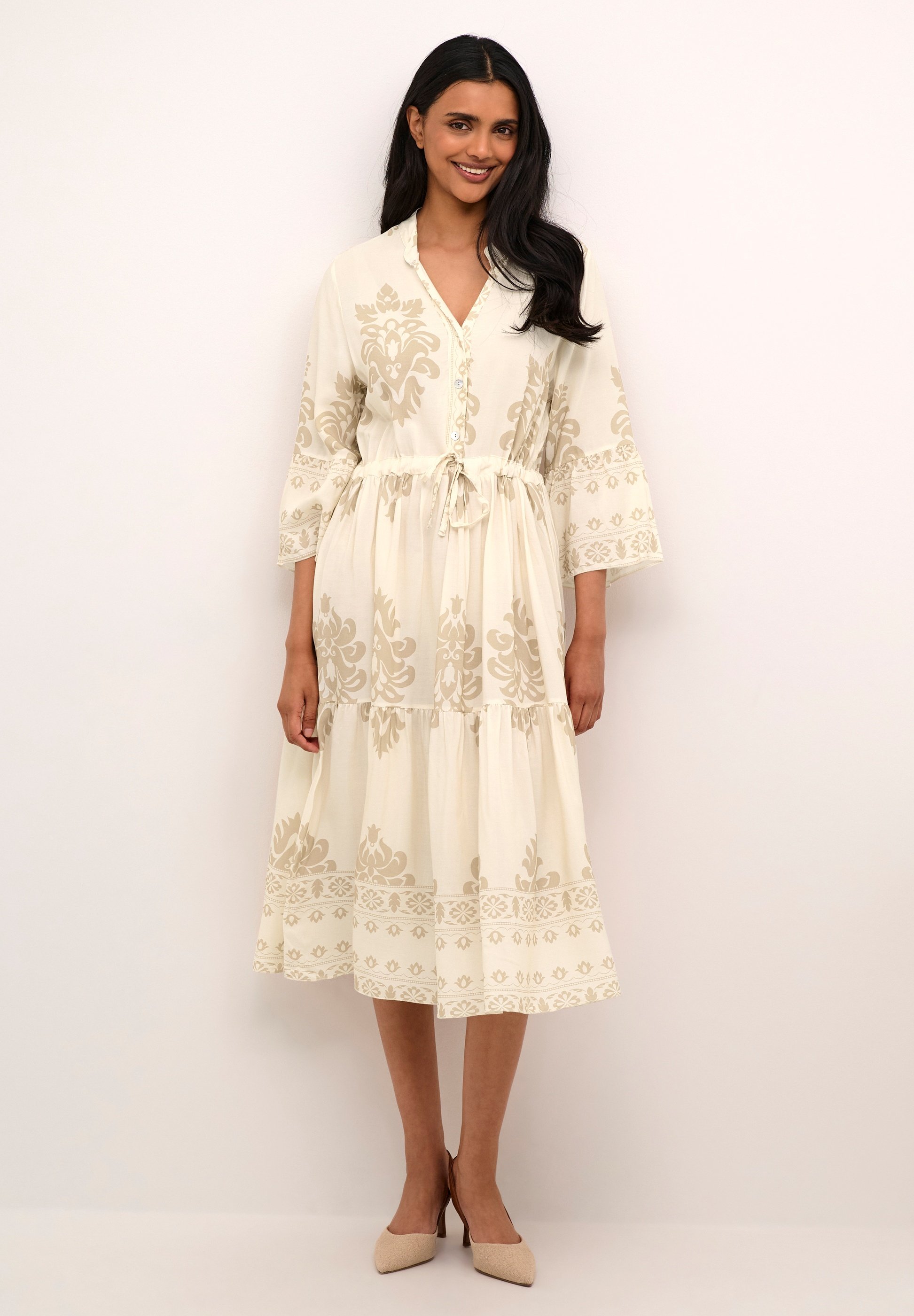 Cream CRKOREN - Day dress - beige wallpaper/beige - Zalando.ie