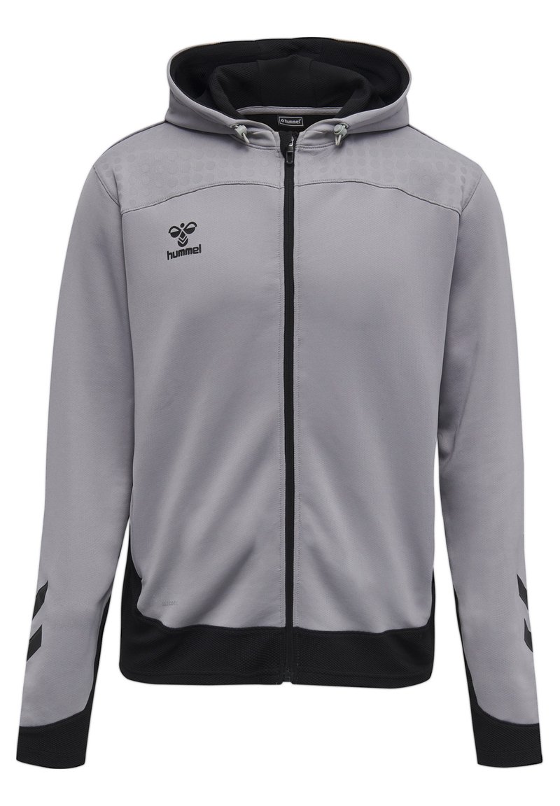 Hummel Sweater met rits grijs gemêleerd