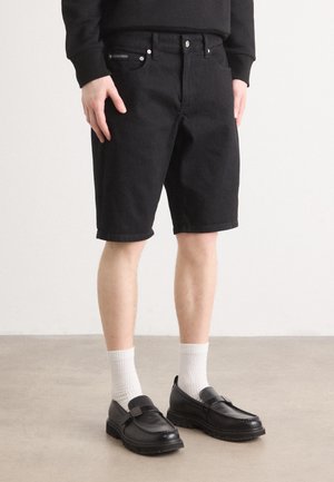 REGULAR - Denim shorts - denim black