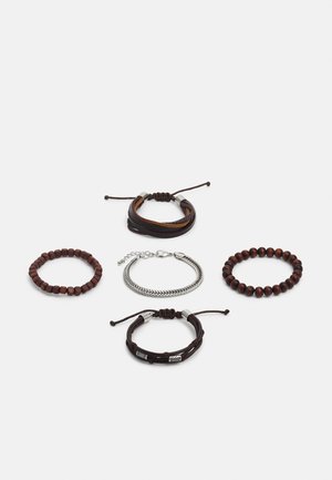 5PACK - Rannekoru - brown, silver-coloured