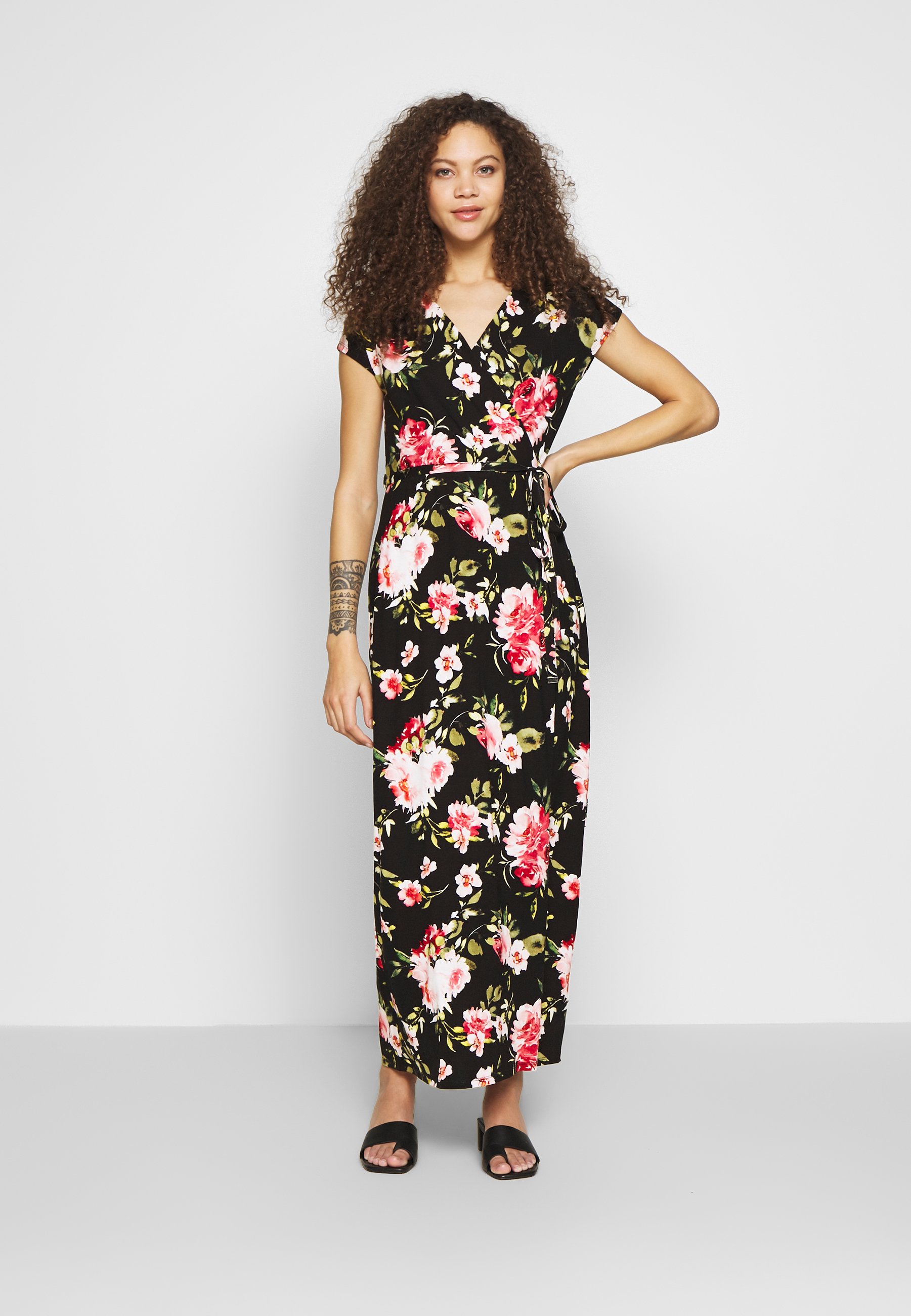 petite floral wrap dress