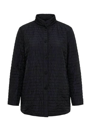 Ulla Popken, CRINKLE QUILTED LONG SLEEVE CREPE JACKET - Vinterfrakke - black
