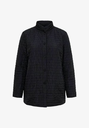 Ulla Popken, CRINKLE QUILTED LONG SLEEVE CREPE JACKET - Abrigo de invierno - black