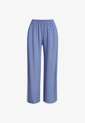 Smith&Soul, SMITH&SOUL GEMUSTERTE HOSE MIT ELASTIKBUND UND HÄKELBORTE - Stoffhose - indigo