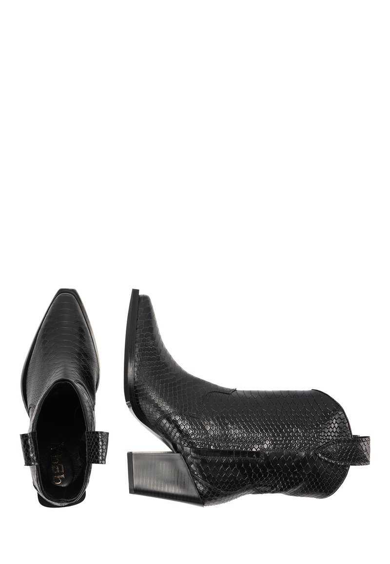 Damen Ankle Boots | IZIA Cowboy-/Bikerstiefelette schwarz schlange/schwarz - VB53641 Damen Ankle Boots | IZIA Cowboy-/Bikerstiefelette schwarz schlange/schwarz - VB53641