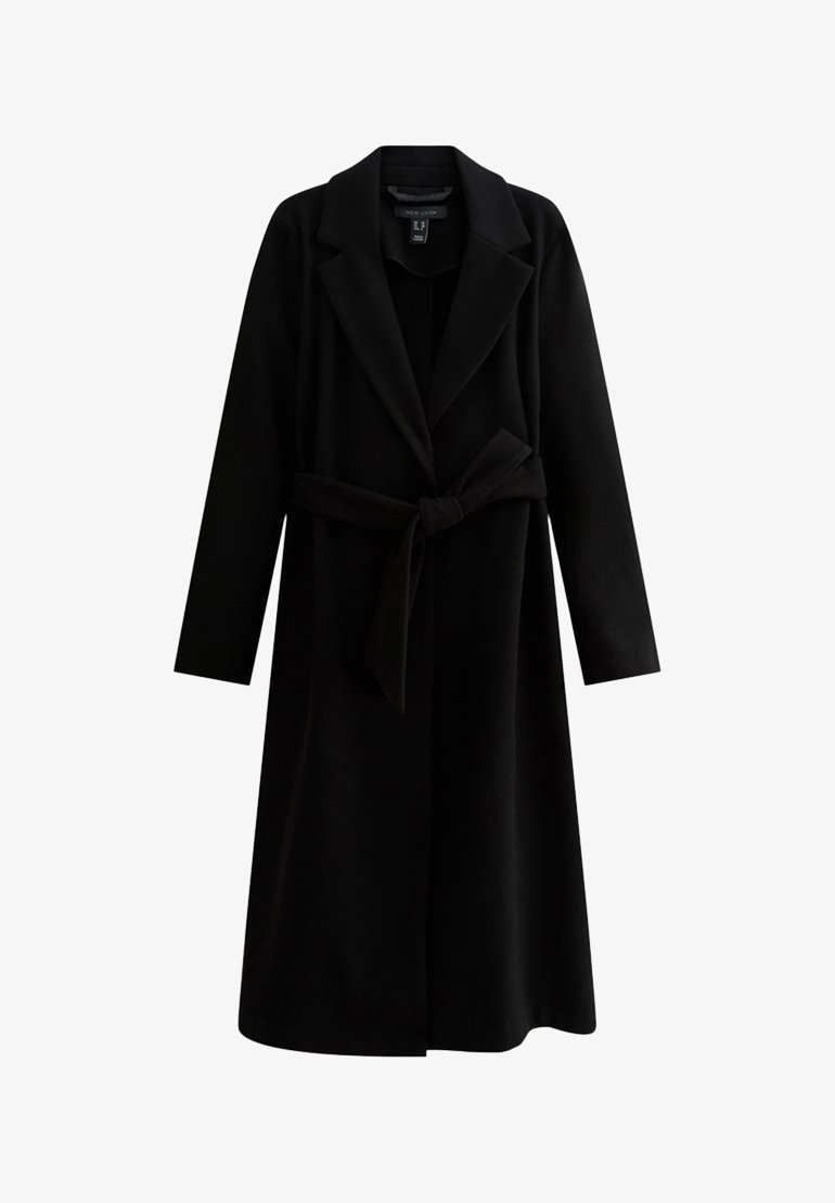 New Look TAILORED UNLINED LONGLINE BELTED Trenchcoat black