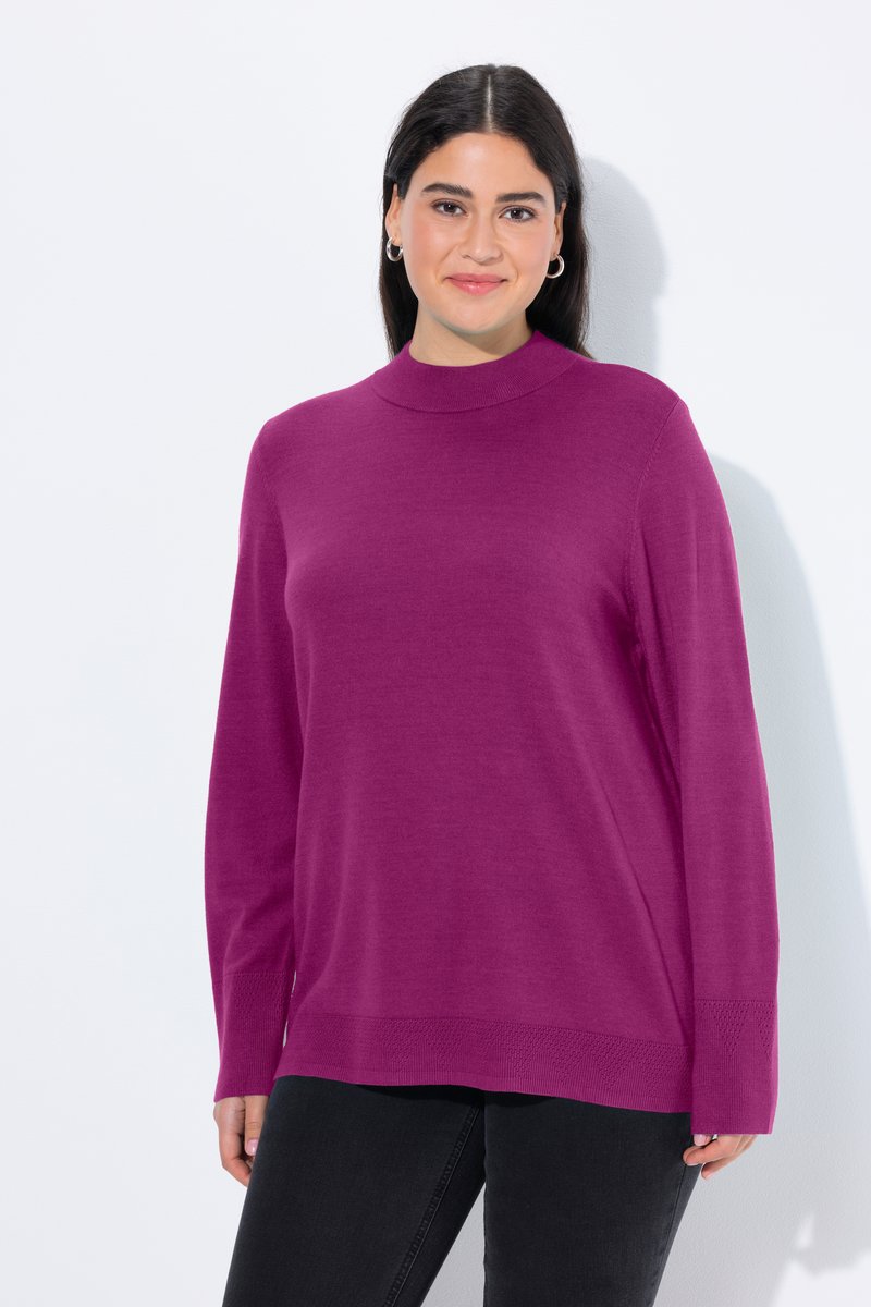Ulla Popken STEHKRAGEN - Jersey de punto - berry
