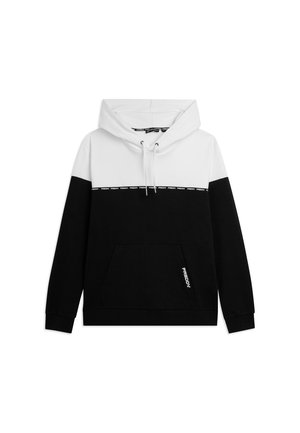 FELPA COLOUR BLOCK CON CAPPUCCIO E INSERTO LOGATO - Felpa con cappuccio - mottled black