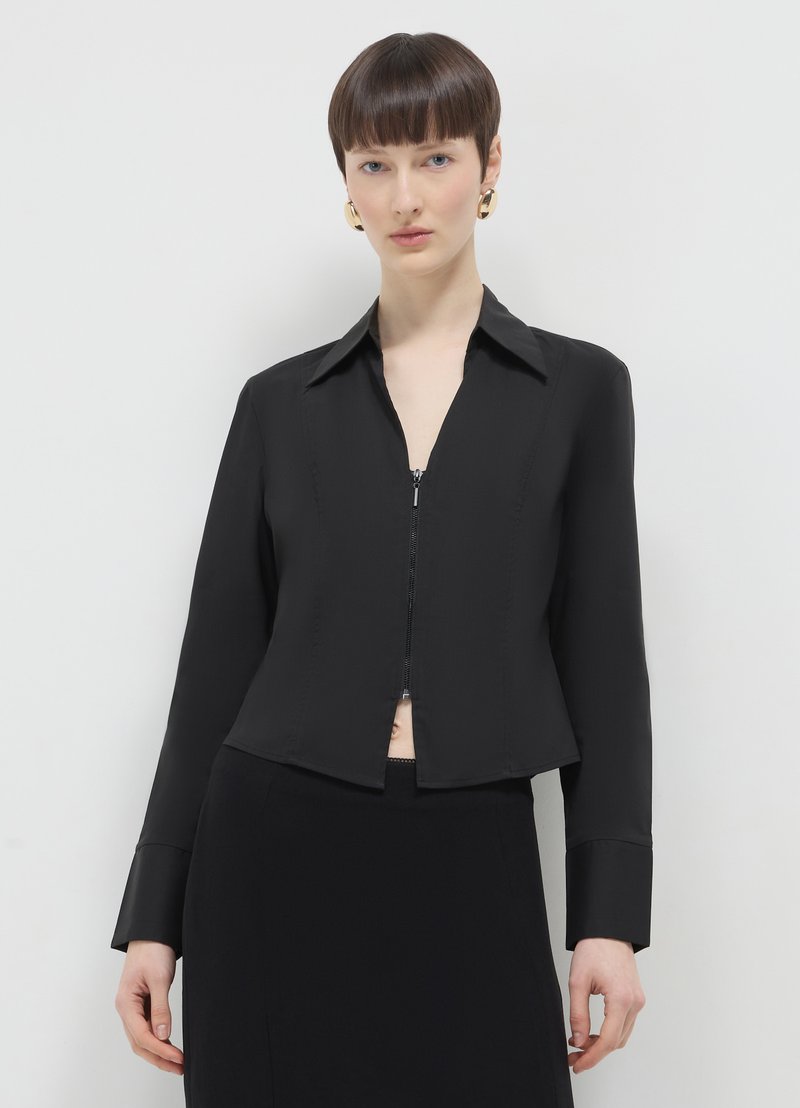 Calliope SCOLLO V CON ZIP - Hemdbluse - ultrablack