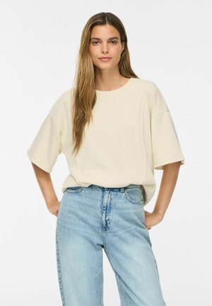 VILA, SHORT SLEEVED SWEATSHIRT VITELANA ROUND NECK - T-shirt basic - birch