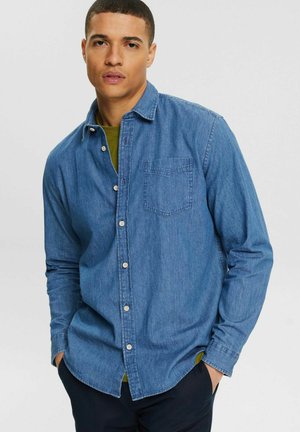MIT BRUSTTASCHE - Camicia - blue medium washed
