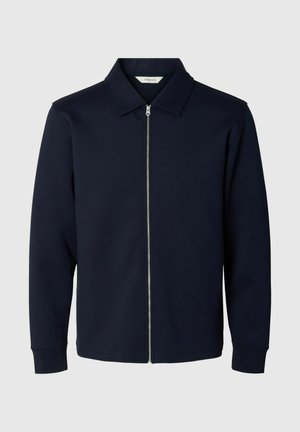 Selected, SLMTOM SOFT FULL ZIP SWEAT NOOS - Lukuga pusa - sky captain
