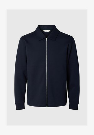 Selected, SLMTOM SOFT FULL ZIP SWEAT NOOS - Sweat zippé - sky captain