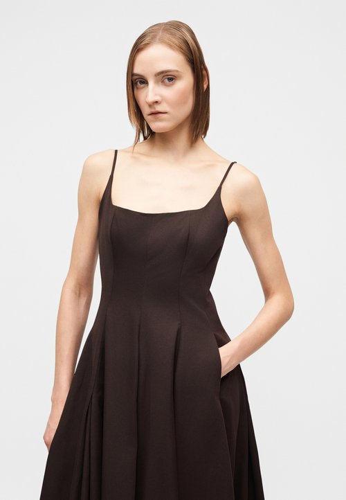 STAUD JANET DRESS - Maxi dress - clove/cognac - Zalando.ie