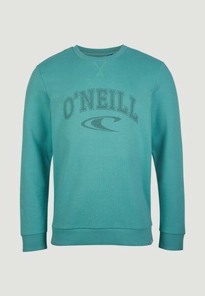 Morska bluza z okrągłym dekoltem i długimi rękawami, z nadrukiem tekstu "O'NEILL" i logo fali na piersi.